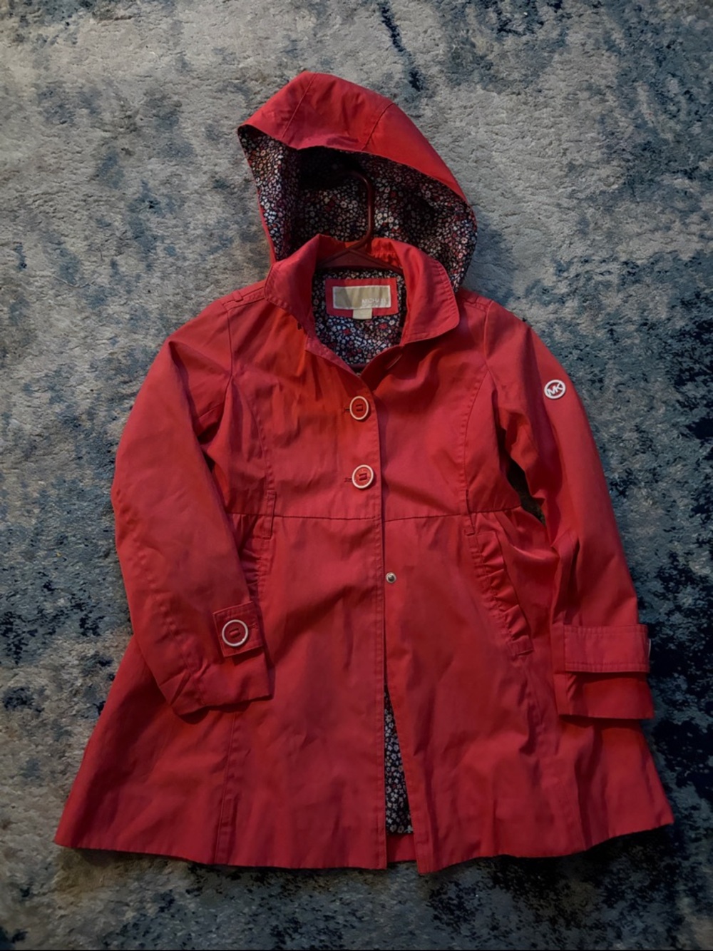 Michael Kors Girls' removalable hooded rain jacket